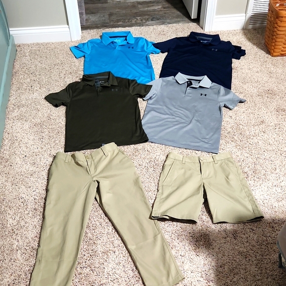 Under Armour Shirts & Tops Boys Under Armour Polos Size Youth Medium Shorts And Pants Size 8